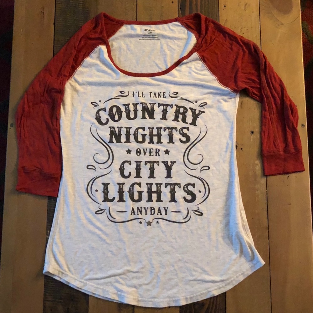 Country Nights Rust and Cream Raglan